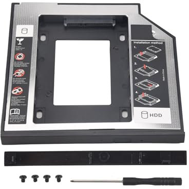 Pesfehhy Universal Sata 2Nd HDD Ssd de Disco Duro de 9,5 Mm para la Bahía Óptica de CD/DVD-ROM para el Soporte del Disco Duro Sataii