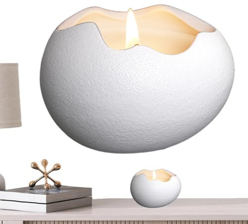 Candelas de luz de té decorativa, candelabros para la mesa - Candelador de huevo de Pascua - Cerámica en forma de huevo Cierras para decoraciones centros de mesa de cumpleaños Fiesta de Pascua para de