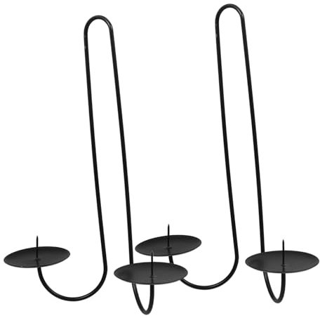 POPETPOP 2 Stück Leuchter Hängende Kerzenhalter Wandkerzenhalter Rustikale Wandleuchten Wanddekoration Wandleuchten Für Kerzen Schwarz Eisen