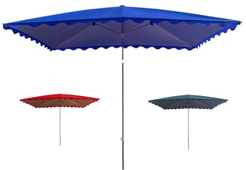 ZYXQQJ Parasol De Jardin Rectangulaire 200×200 300×250 400×200cm Parasol Terrasse Pliable en Polyester, 4/6 Baleines, Protection Soleil Et Pluie(Blue,3.4x3M(6 Ribs))