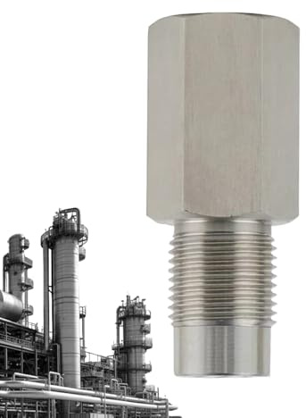 Raccordo per tubo di prolunga in acciaio inox, adattatore idraulico in acciaio inox, a prova di perdite, industriale, lunghezza filettatura 5,8 cm, filettatura M18 × 1,5, raccordo per tubo di prolunga
