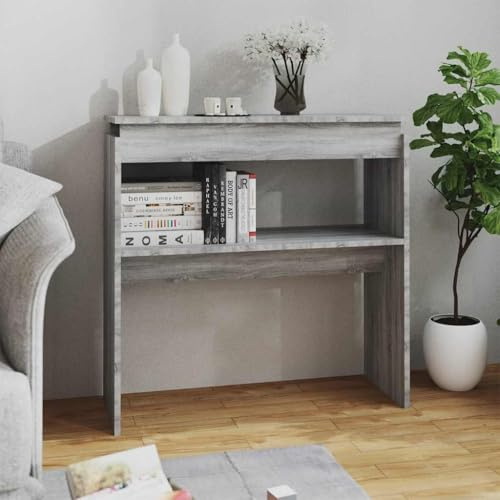BOWEKAM Konsolentisch, grau, Sonoma, 80 x 30 x 80 cm, Holz-Möbel, Tische, Akzenttische, Beistelltische
