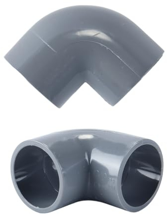 Ausi Lot de 5 raccords coudés en PVC de 25 mm, coudes à 90 degrés, pour irrigation agricole, gris