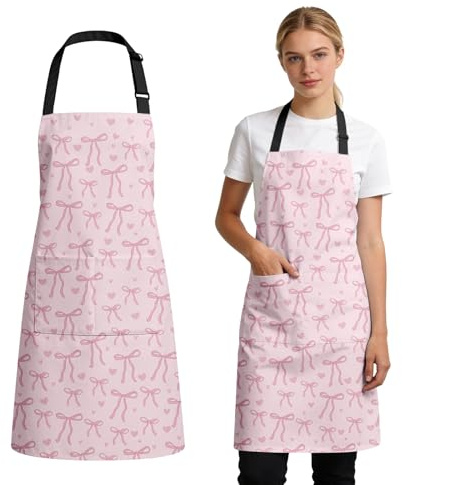 NEIUJADK Cat Lady Black Apron with Pocket, Waterproof Adjustable Apron for Cats Mom Women, Cat Lovers Gift Aprons for Chef Kitchen, Gardening, Restaurant, Barbecue, Coffee