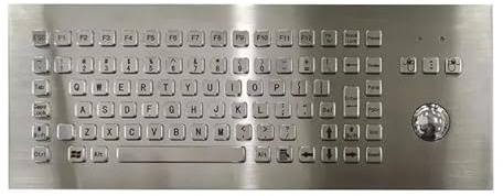 VCBGDJI IP65 wasserdichte robuste Metall-Tastatur aus industriellem Edelstahl mit Trackball für Self-Service-Kiosk (PS2)
