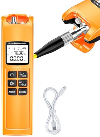 Testeur de câble optique - photomètre à fibre optique, outil réseau rechargeable, testeur de signal LED, mesure précise pour connecteurs SC FC ST, conception de boîtier compact | Dépannage