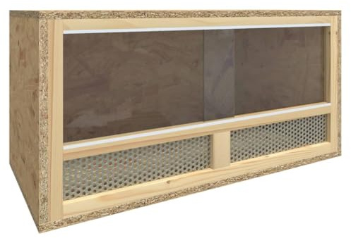 QUAHEAS Terrarium Holzwerkstoff 60x30x30 cm mit Glas und Stahl, geeignet für Kleintiere wie Hamster, Meerschweinchen, Kaninchen, Nager, ideal als Käfig, Gehege, Stall, Voliere