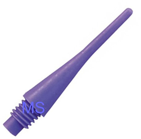MS-DARTSHOP Dartspitzen Cone Short - kurz und stabil - Elektronik Soft E Dart - 100 Stück - incl. 1 Satz Flights (Lila)