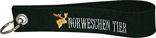 Filz-Schlüsselanhänger mit Stick Norweschen Tier Gr. ca. 19x3cm 14366 schwarz