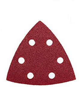 75 Blatt Klett Schleifdreiecke für Deltaschleifer – 93 x 93 x 93 mm, 6 Loch – verschiedene Körnungen wählbar/Deltaschleifer/Schleifdreiecke/Schleifpapier (Korn 40)
