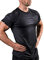 Satire Gym - Sportshirt Herren Kurzarm - Sport Shirt Männer - Slim Fit T-Shirt als Activewear Funktionsshirt für Fitness, Laufen, Bodybuilding (Schwarz Meliert, XL)