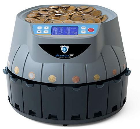 Münzzähler & -sortierer Geldzählmaschine Euro Münzen Geldzähler Münzzählautomat Professional Securina24® (Silbergrau)