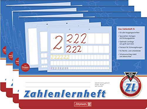 4x Brunnen Zahlenlernheft ZL, A4 Querformat