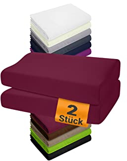 npluseins 2er Pack Spannbezüge Kissenbezüge für Gesundheitskissen 1450.2049, 1 Pack (2 Stück) - Spannbezüge 35-40 x 55-60 cm, Bordeaux