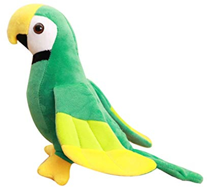 NUOBESTY Papagei Stofftier Lebensechte Plüsch Spielzeug Plüsch Papagei Flauschige Vogel Stofftier für Kinder Dekoration Grün