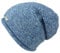 ACHTI I Damen Mütze I Longbeanie I Rund-strick ohne Bommel I leicht gefüttert I lange Passform I Beanie Damenmütze I moderne Farben (blau jeansblau meliert)