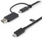 3ft Hybrid USB-C Cable w/USB-A Adapter, Black