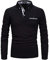 APAELEA Men Polo Shirt Long Sleeve Cotton Golf T-Shirt Casual Tops,Black,S