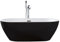 Baignoire Moderne Autoportante Ovale en Acrylique avec Système Trop-Plein 160 x 75 cm Noire Nevis