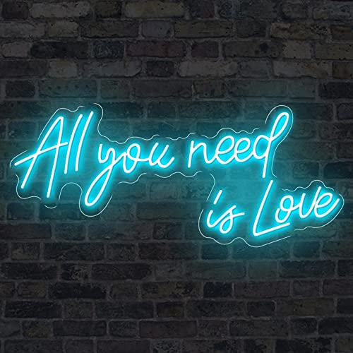 All You Need Is Love Neon Signs Light for Wedding Party Home Decor Customize Neon Sign Bar Store Logo Neon Sign,blue,All You Need Is Love