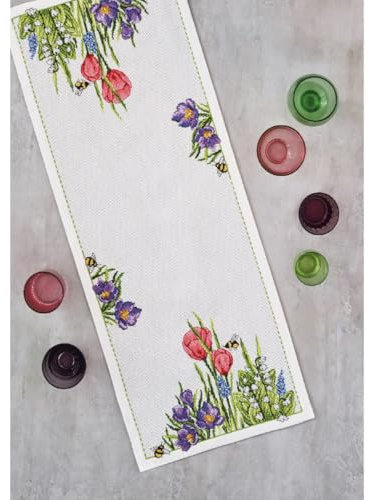 Permin Tischläufer Kreuzstich Stickpackung Frühling Zählmuster