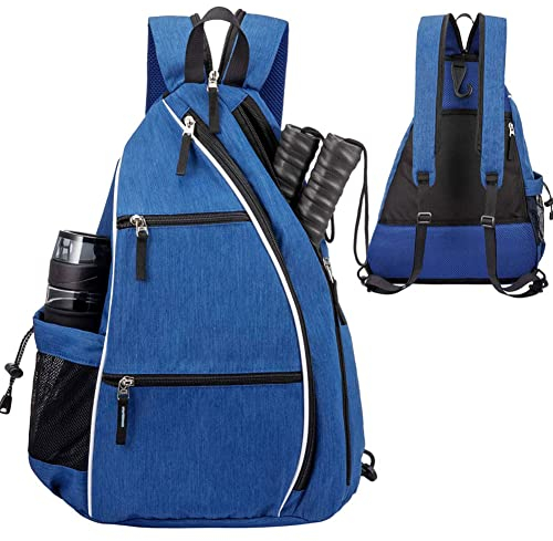 YANGSHINE Upgrade Verbessertes wasserdichtes Tennisrucksack,verstellbare Tennis-Tasche/Herren und Squashschläger multifunktionaler Sportrucksack,blau