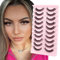Parriparri Faux Cils Volume Russe Cils 3D Russian Lashes 10 Paires Faux Cils Naturel Dramatique Fluffy False Mink Eyelashes Volumineux Fake Lashes Moelleux Faits à La Main