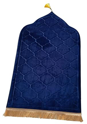 Baoblaze Traditioneller muslimischer Gebetsteppich Weich, Traditional Muslim Prayer Rug, Gebet Teppich Matte Faltbar, Muslim Prayer Rug Carpet für Kinder Frauen Männer, Blau