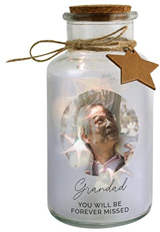 Generic Personalised Photo Upload LED Glass Jar Night Light Wedding Christmas Memorial Light Birthday