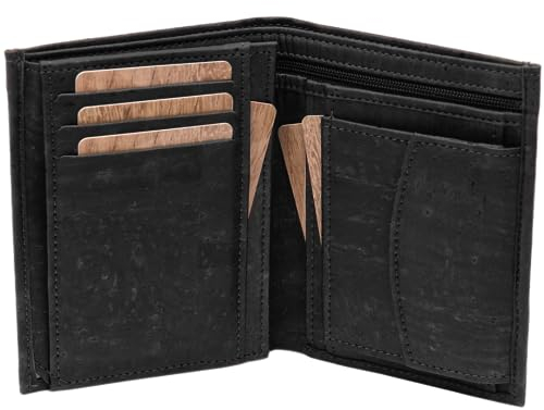 Simaru Geldbörse aus Kork mit RFID Schutz, Portemonnaie vegan für Damen & Herren, Geldbeutel für 10+ Karten, Scheine & Münzen