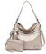 Lifetooler Handtaschen Set Gross Leder Schultertasche Umhängetasche Geldbörse Hobo Damen Taschen Set für Büro Schule Einkauf Reise eschenke für Frauen 2pcs(beige)