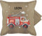 Kissenbezug - Feuerwehr Auto I Feuerwehrauto I 112 I Fire Truck I Löschfahrzeug - 50 x 50 cm - Beige Natur - personalisierte Kissen Kinder feuerwehrkissen jugendfeuerwehr feuerwehrautos