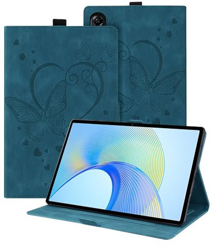 Auslbin Tab Funda Compatible con Honor Pad X9 / Pad X8 Pro 11.5, Cuero PU con Relieve de Mariposa con función de Soporte, para Honor Pad X9/ Pad X8 Pro, Azul