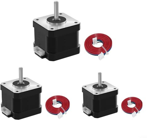 3 Pack 42 Stepper Motor, 1.5A 3.6V 42X42x38mm 4 Wires 1.8 Degrees For Printer/CNC Milling Machine With Motor Cable(With DuPont head terminal)