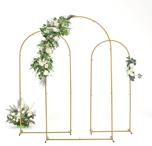 7.2FT, 6.6FT,5.9FT Hochzeitsbogen-Hintergrundständer, quadratisch, goldfarben, Metallbogen, Hintergrund für Hochzeitszeremonie, Fotoautomaten, Geburtstag, Party Dekoration