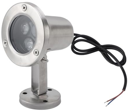 Foco Sumergible LED Impermeable de Acero Inoxidable para Estanque, Fuente, Piscina, Ambiente Subacuático (Blanco Puro)