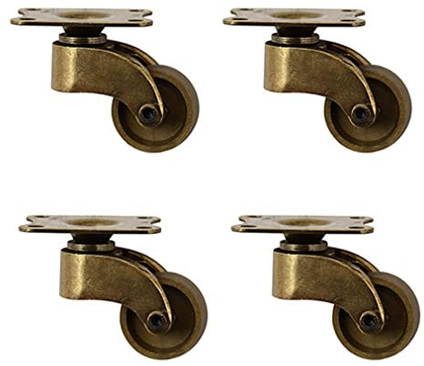 Schwerlastrollen 4x Lenkrollen, Leiserollen, Retro-Sofarollen, Transportrollen, Antikbronze, klassische Möbelrollen