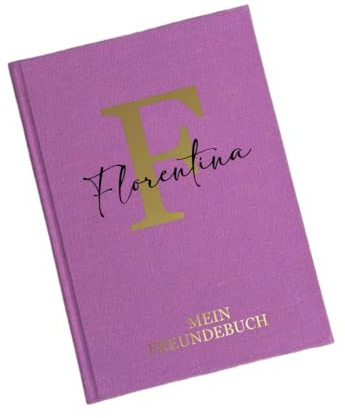 minimutz Freundebuch Schule Mädchen - Personalisiert mit Bbchstabe Initiale und Name - Freundschaftsbuch Poesiealbum Schulfreunde Einhorn Unicorn Inlet