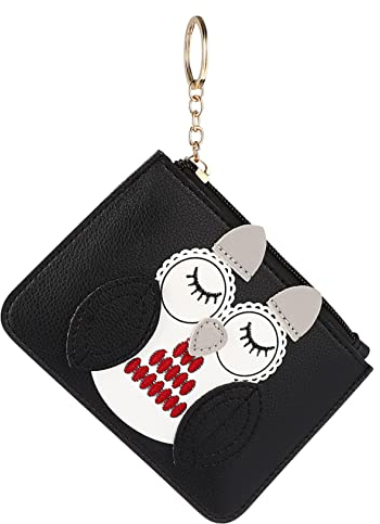 GLSTOY Owl Purse Mit Schlüsselring Multifunktionale Mini-geldbörse Praktischer Reißverschluss-münzhalter Für Karten Und Kleingeld Für Täglichen Gebrauch Und Geeignet Für Mädchen