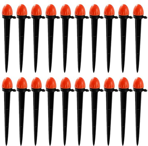 VooGenzek 20 Piezas 8 Agujeros Emisores de Goteo Ajustables Riego, 360-Grado Gotero de Riego, para Mangueras de 4mm/7mm