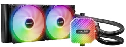 be quiet! Light Loop 240mm Black Wasserkühlung für übertaktete Systeme, 2x Light Wings LX 120mm PWM high-speed ARGB Lüfter, Stylischer ARGB-Kühlblock, mit ARGB-PWM-Hub, beeindruckend hohe Kühlleistung