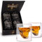 Whisiskey - Whisky Gläser Set - 4 Schädel Whiskey Gläser (4x 125 ml) - Whiskey Geschenkset - Whiskygläser - Geschenke für Männer – Männergeschenke - Geburtstagsgeschenk Mann - Whisky Glas Geschenkbox