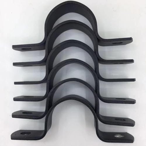 AGUTEA Schwarze langlebige U-Klemmen Metall Rohrschellen Doppelloch Doppelloch Rohrband DIY U-Halterung (6 Stück) (1/2 Zoll)
