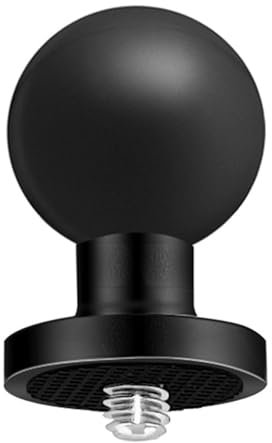 aiyraa 1 Zoll TPU Kugel Adapter, mit Aluminiumlegierung Basis und 1/4-20 Gewindebolzen, Camcorder Kompatibel mit RAM Mounts B Größe 1'' Kugel Doppelsockelarm, für Action-Kamera und Camcorder