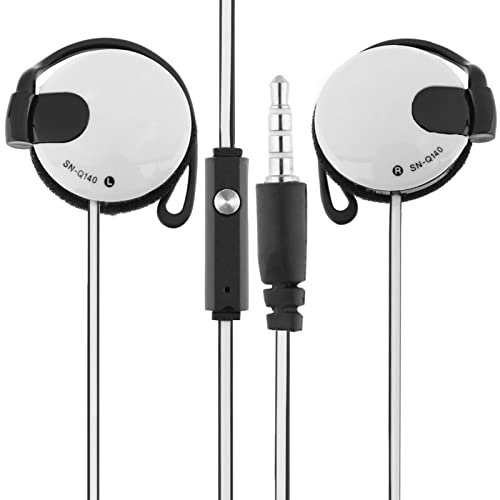 Casque de sur-oreille clip filaire pour écouteurs, 3,5 mm | sport et fitness avec microphone, compatible avec smartphone, entraînement d'écouteurs pour courir, jogging, entraînements, amusement
