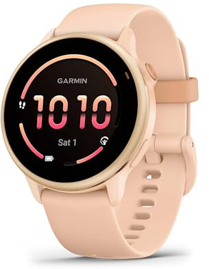 Garmin vívoactive 6 - Montre connectée avec GPS Forme & santé avec écran Ultra-Lumineux - Pink Dawn avec boîtier Rose pêche
