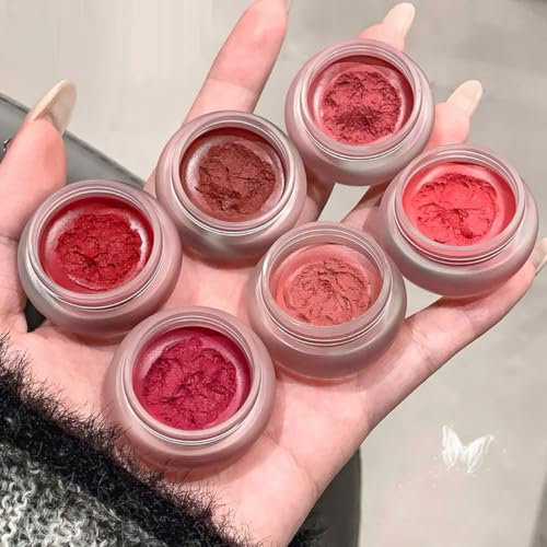 KARLOR Cremiger Rouge, Matt Peach Rosa Cremig Blush Pink Lippenschlamm cremig Rougeschlamm samtmattes Blusher Creme Mousse-Rouge Makeup Peach Blushers matt Mädchen Damen (02#Pfirsich)