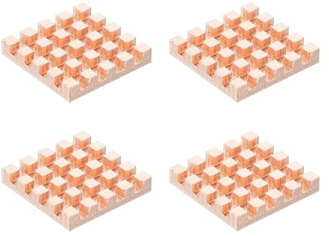 PATIKIL Kupfer Kühlkörper 17x17x3mm, 4 Stück Kühler Wärmeleiter Kompatibel mit Raspberry für Chips CPU Leistungstransistoren FET IC Leistungsverstärker