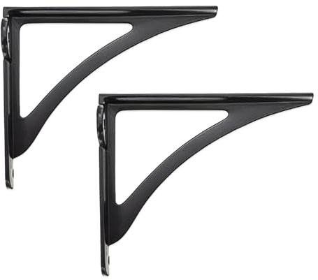 Infinity Decor Paire de supports d'étagère rustiques décoratifs en fer forgé noir pour étagères rustiques et vintage