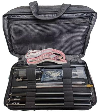 Portable Shortwave Radio Antenna Kit for Pac-12 for JPC-12 100W 8-Band High Frequency Aluminum Alloy Base with Ground Anchor for 7MHz-50MHz Amateur Radio Communication